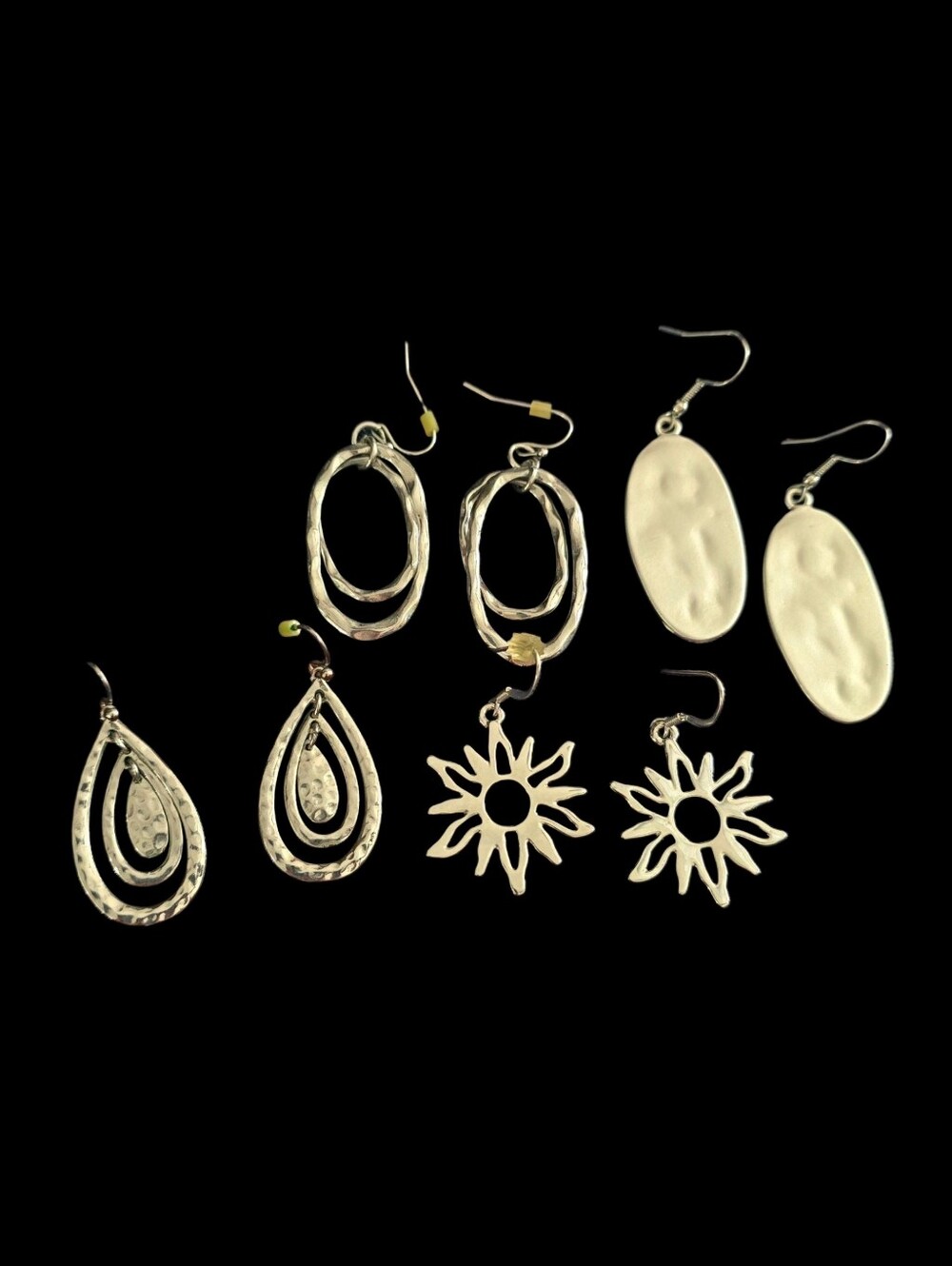 Silver-Tone Mixed Earrings Lot Of 4 - Womens Fashion Jewelry Vintage To Now